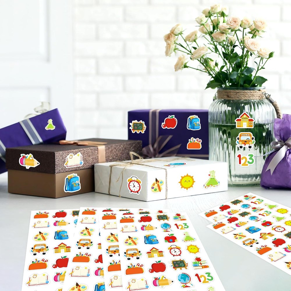 1 1/2" Cute Preschool Kindergarten Back to School Stickers, view 7