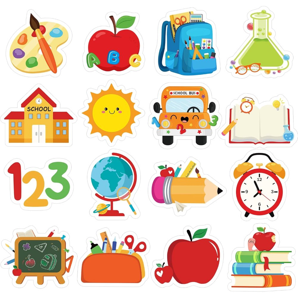 1 1/2" Cute Preschool Kindergarten Back to School Stickers