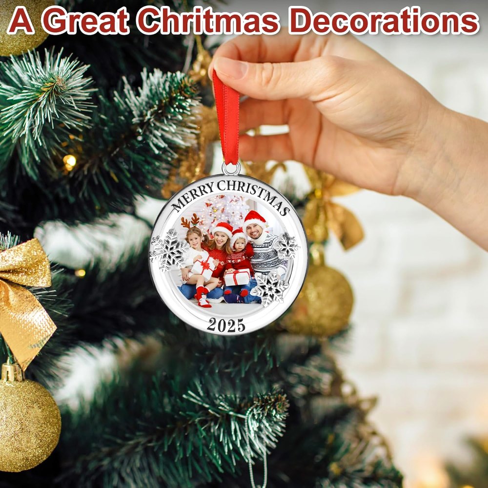 2025 Merry Christmas Photo Frame Ornament for Tree, view 4
