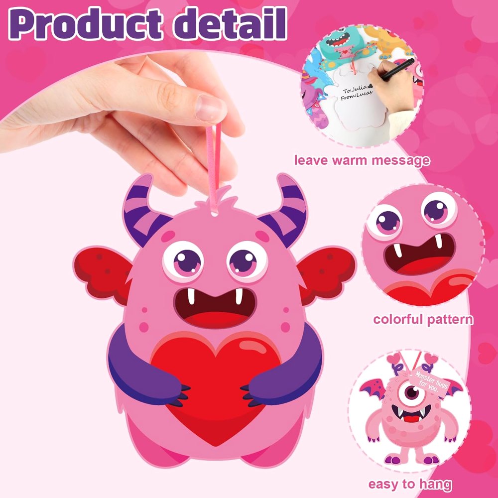 24 Sets Valentine's Day Craft Kits for Kids DIY Monster, view 3
