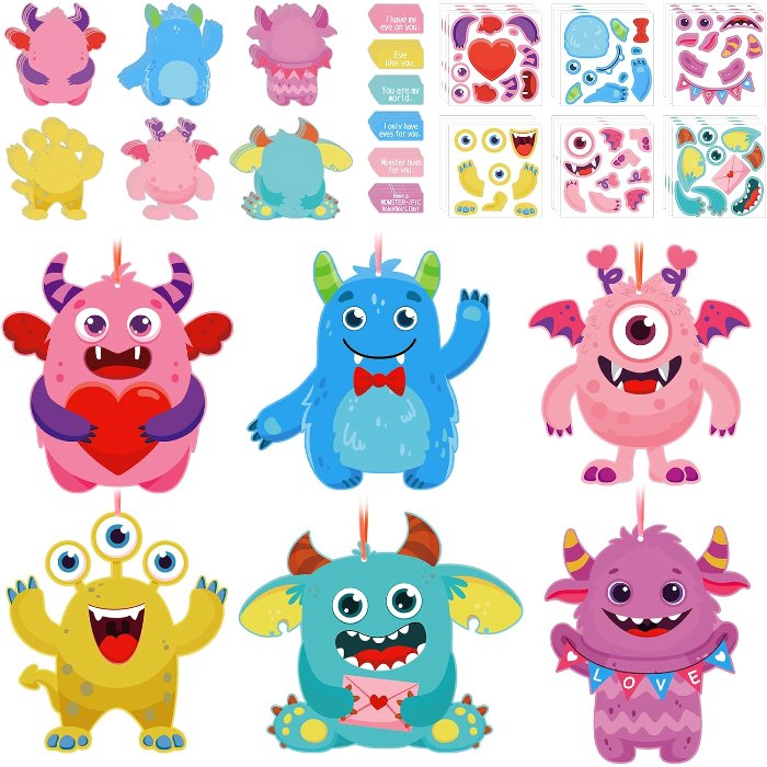 24 Sets Valentine's Day Craft Kits for Kids DIY Monster