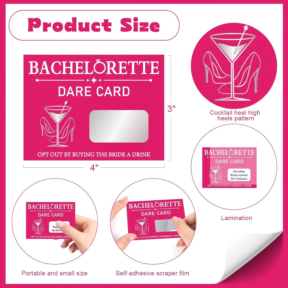 25-Piece Bachelorette Scratch Off Dare Game Cards with, view 2