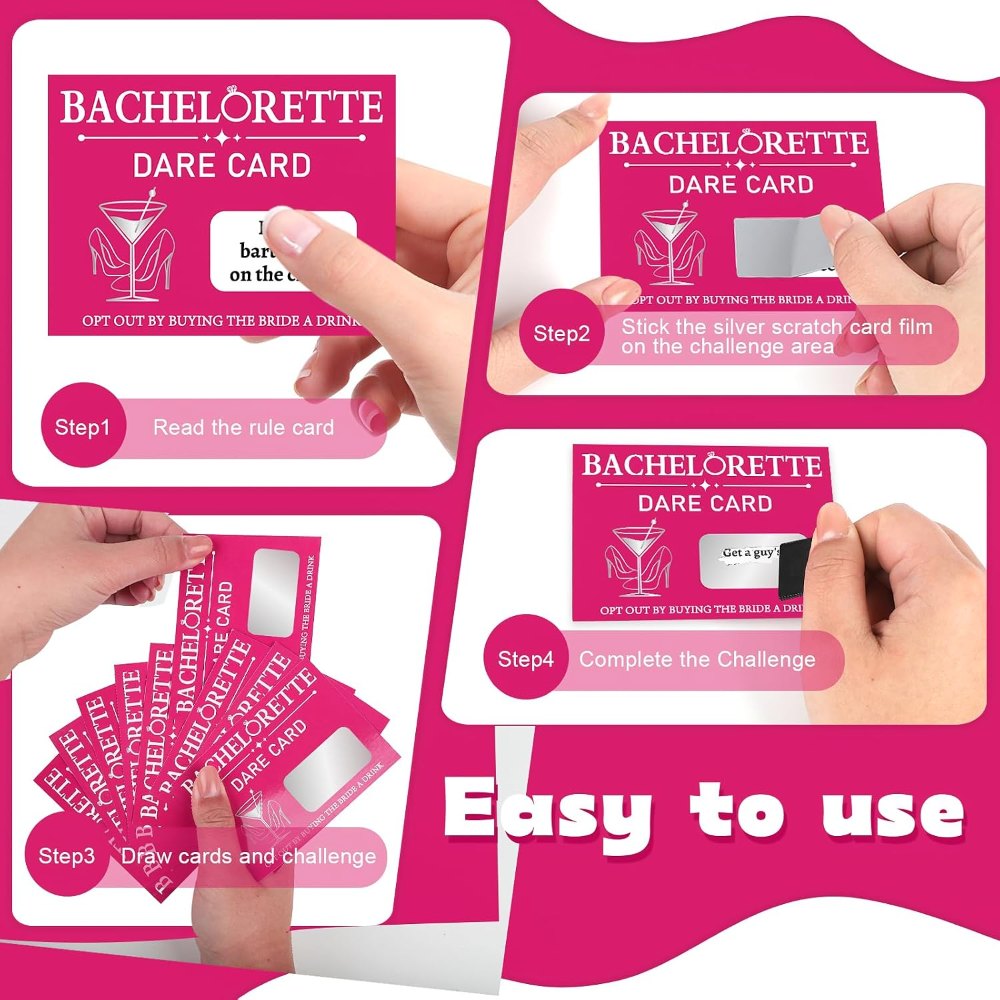 25-Piece Bachelorette Scratch Off Dare Game Cards with, view 3