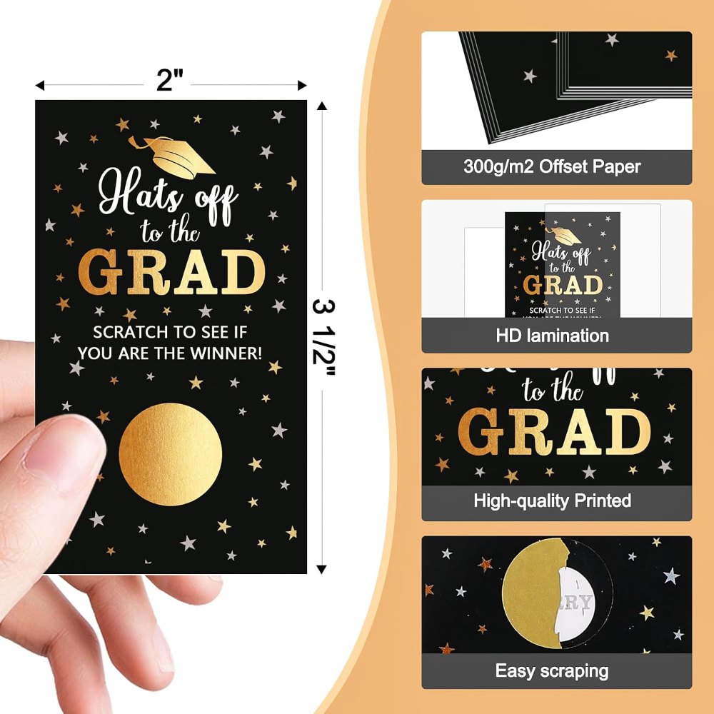 30 Cards Scratch Off Graduation Party Game, view 2