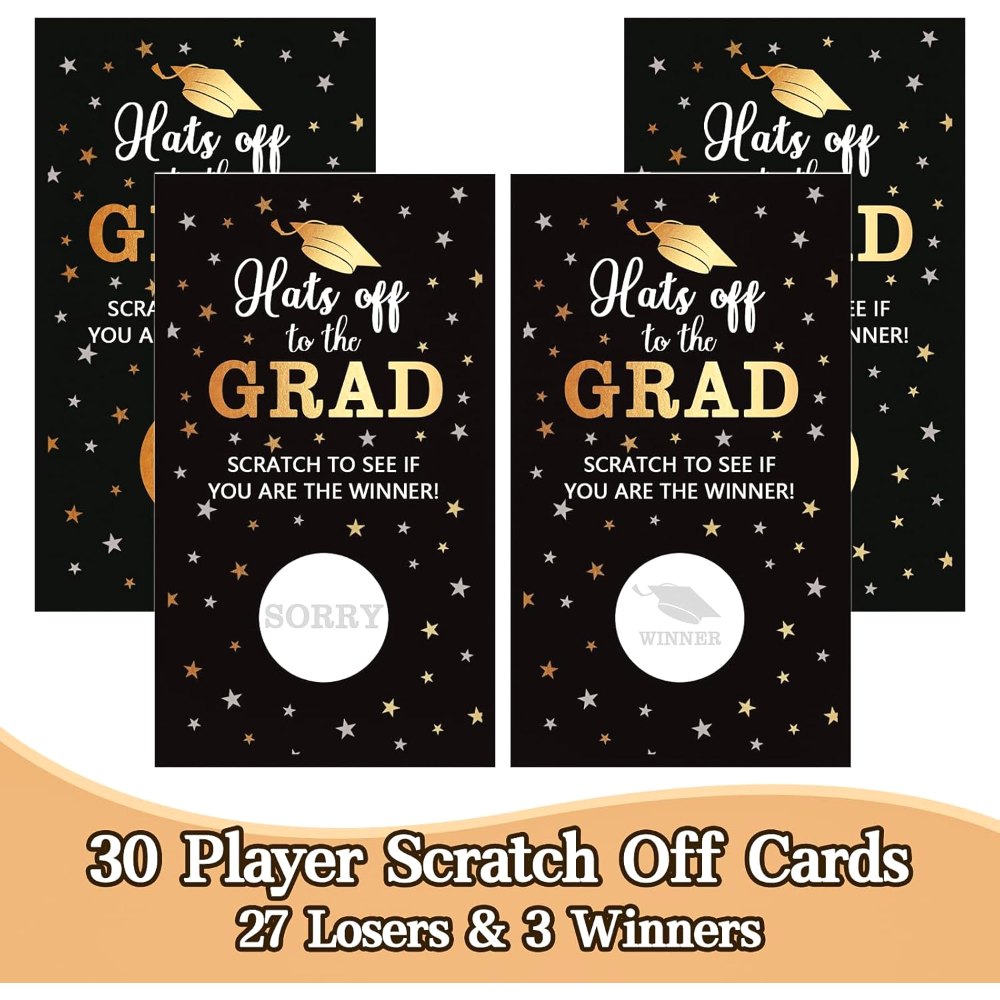 30 Cards Scratch Off Graduation Party Game, view 3