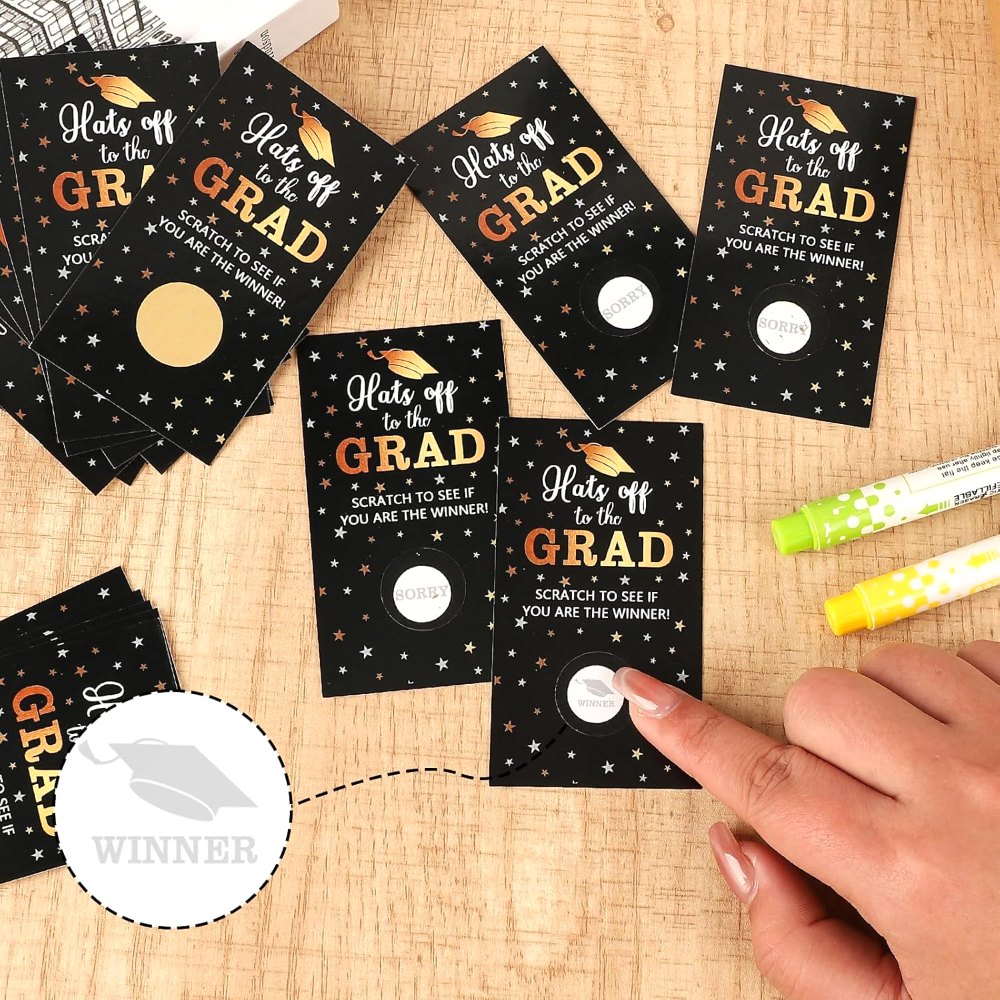 30 Cards Scratch Off Graduation Party Game, view 4