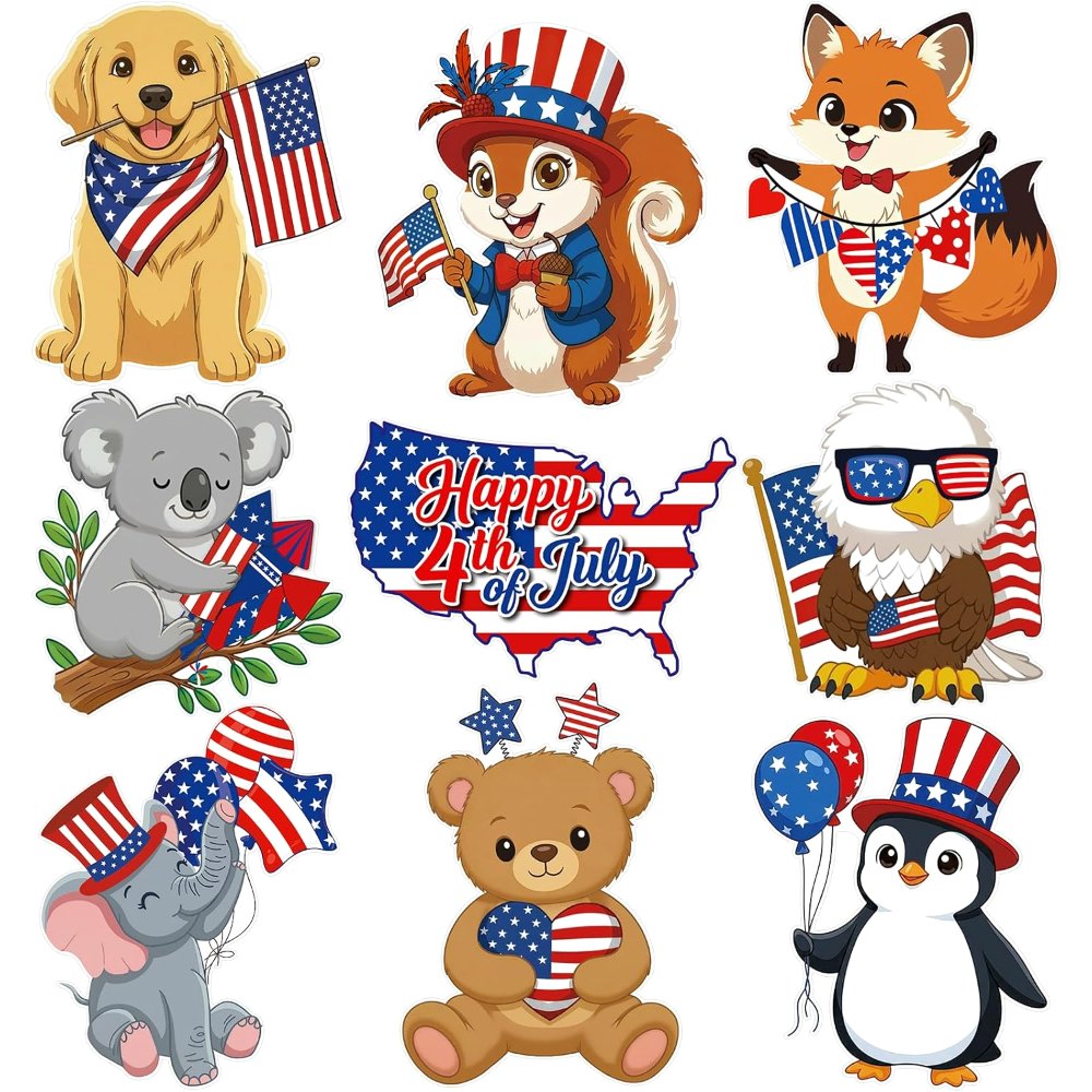 4th of July Bulletin Board Decorations Cutouts Set