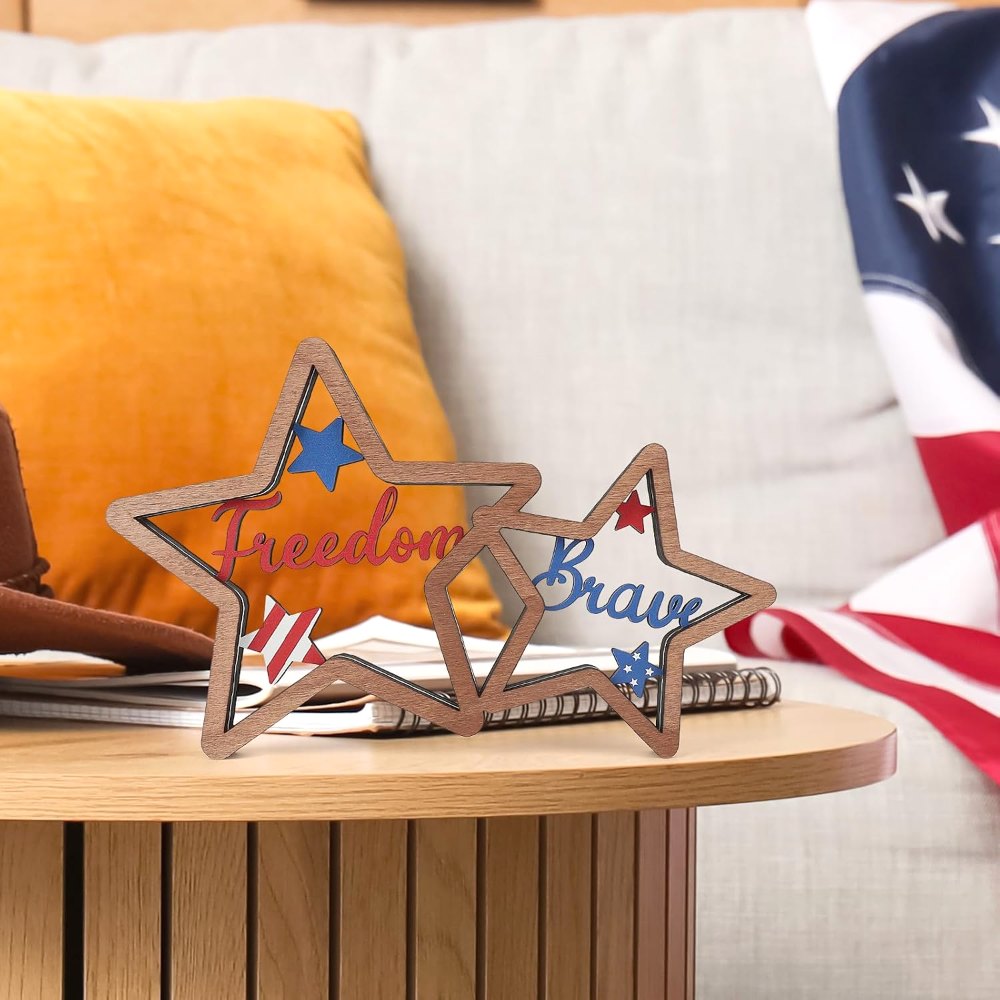 4th of July Decorations Patriotic Memorial Day Wooden, view 5