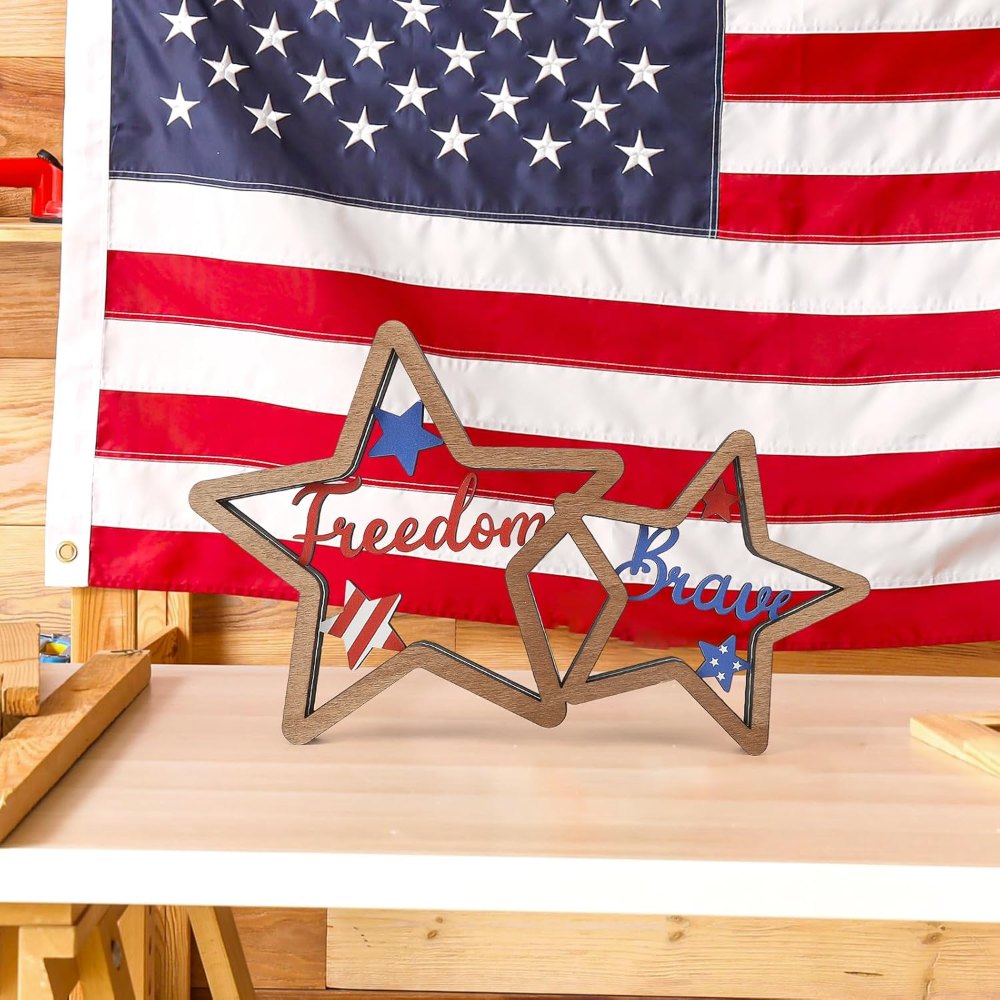4th of July Decorations Patriotic Memorial Day Wooden, view 7