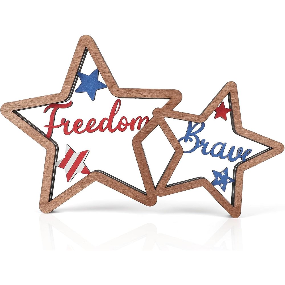 4th of July Decorations Patriotic Memorial Day Wooden