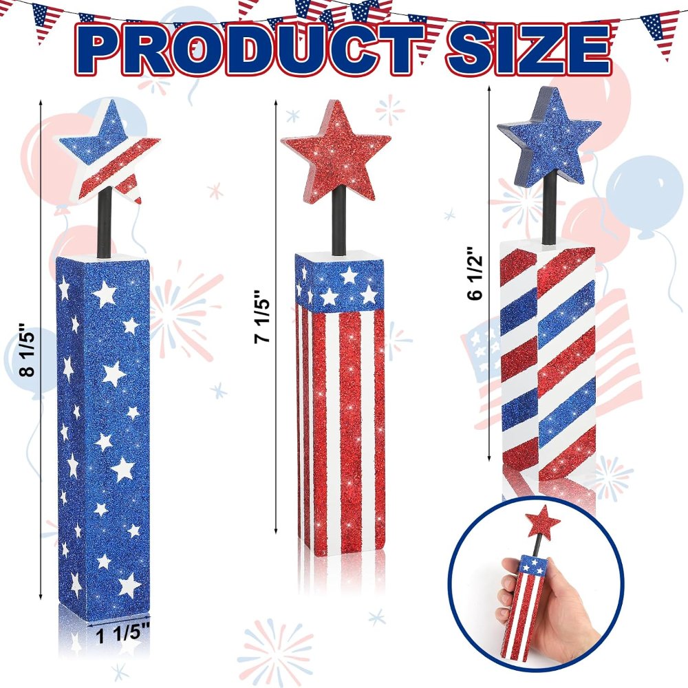 4th of July Decorations Set, Red Blue and White, view 2