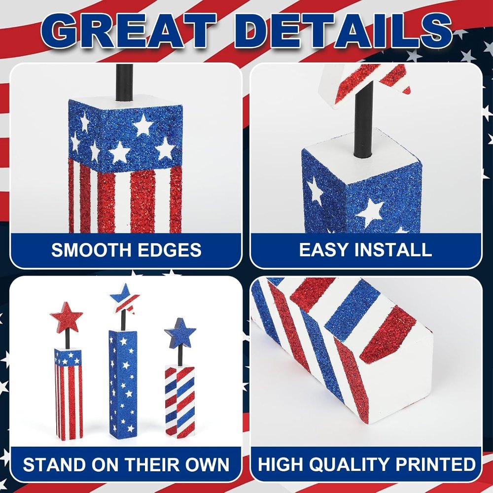 4th of July Decorations Set, Red Blue and White, view 3