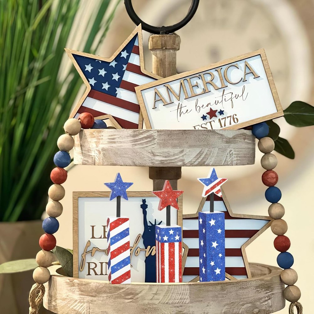 4th of July Decorations Set, Red Blue and White, view 5