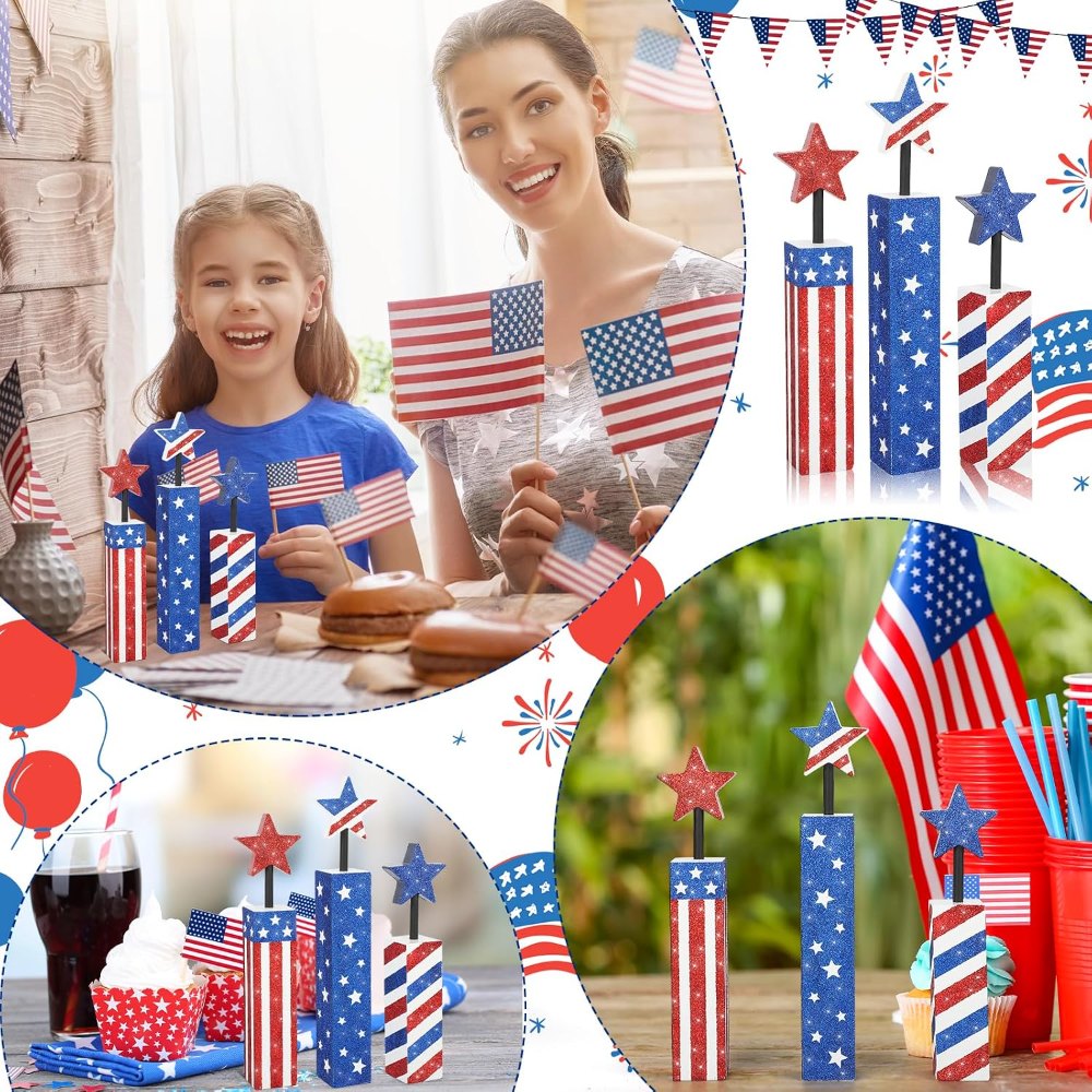 4th of July Decorations Set, Red Blue and White, view 7