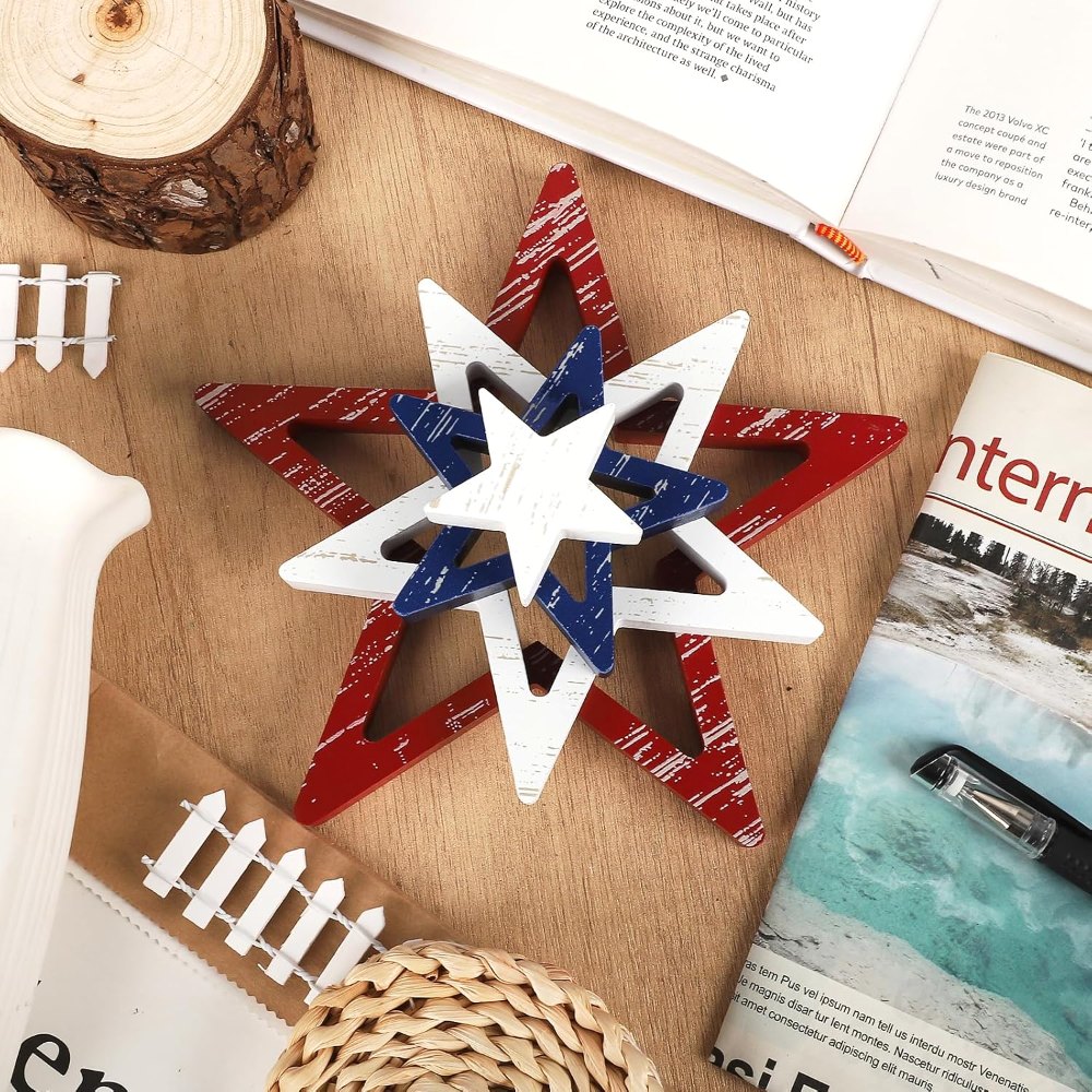 4th of July Decorations Stars Set of 4, view 3