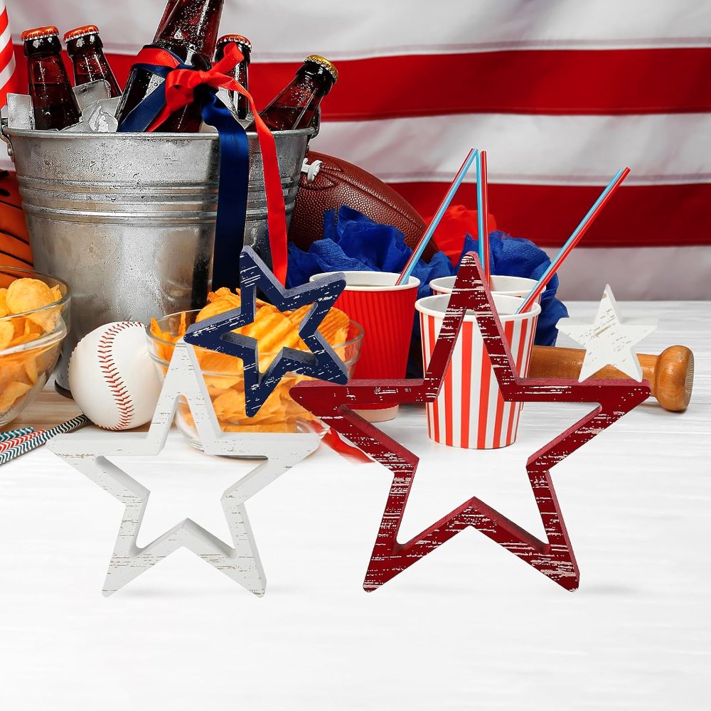 4th of July Decorations Stars Set of 4, view 4