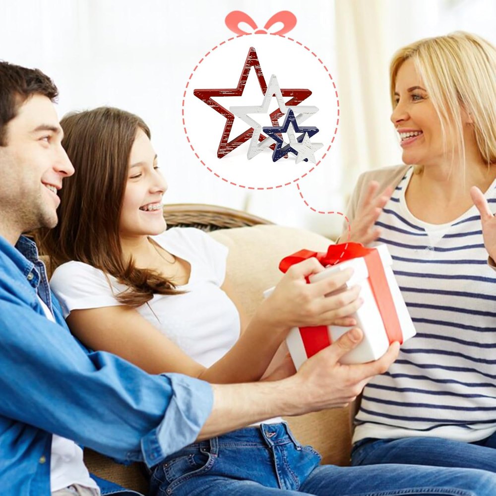 4th of July Decorations Stars Set of 4, view 5