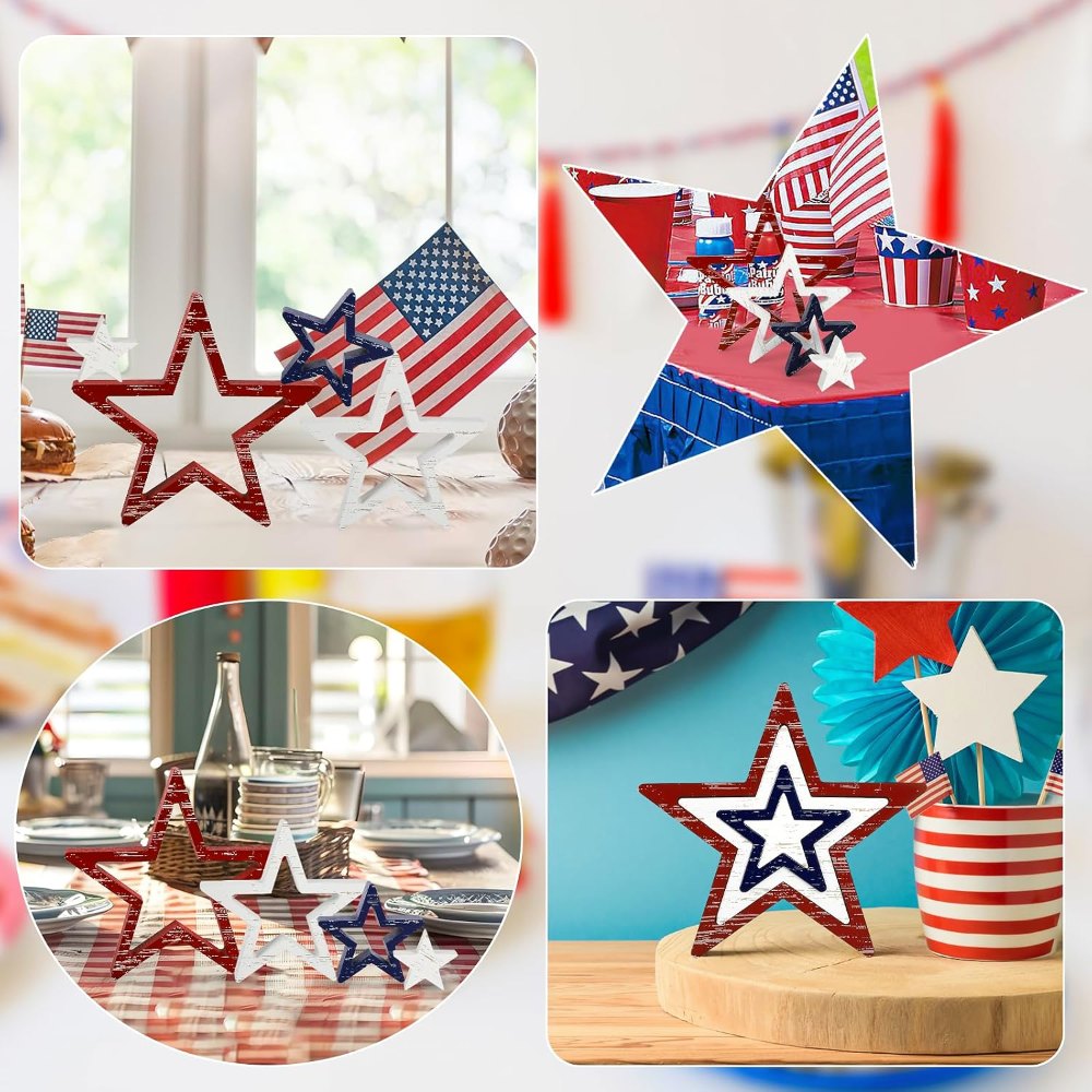 4th of July Decorations Stars Set of 4, view 6