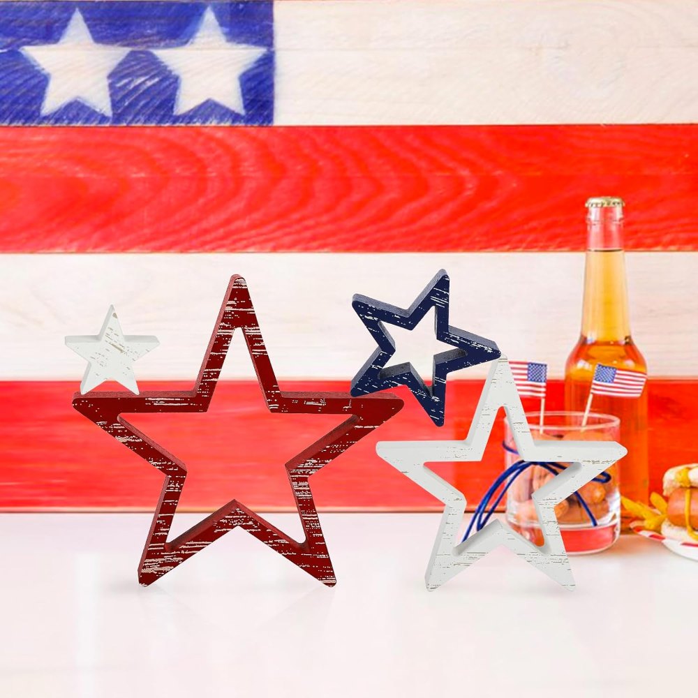 4th of July Decorations Stars Set of 4, view 7