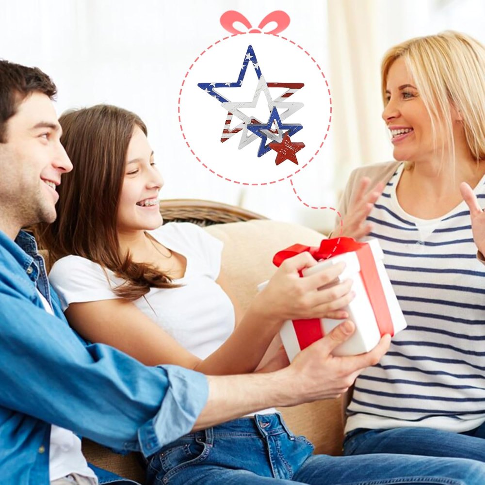4th of July Decorations Stars Set of 4, 4 pieces, view 5