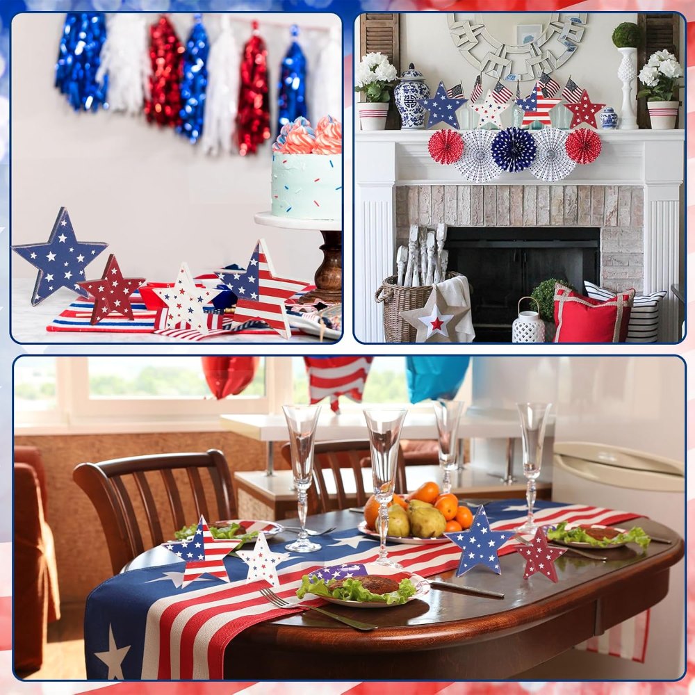 4th of July Decorations Wooden Star Set of 4, view 6