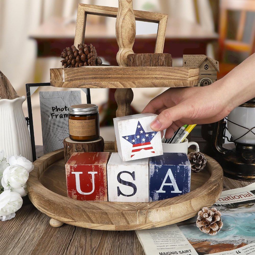 4th of July Decorations Wooden Stars, view 3