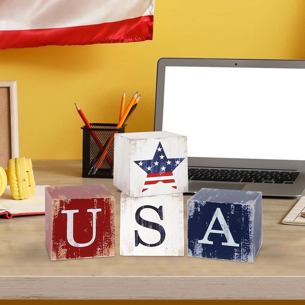 4th of July Decorations Wooden Stars, view 4