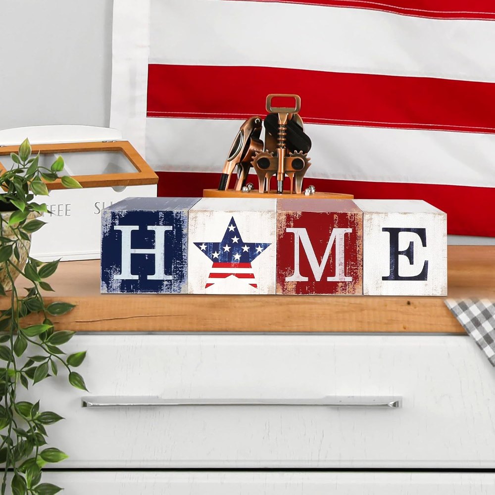 4th of July Decorations Wooden Stars, view 5