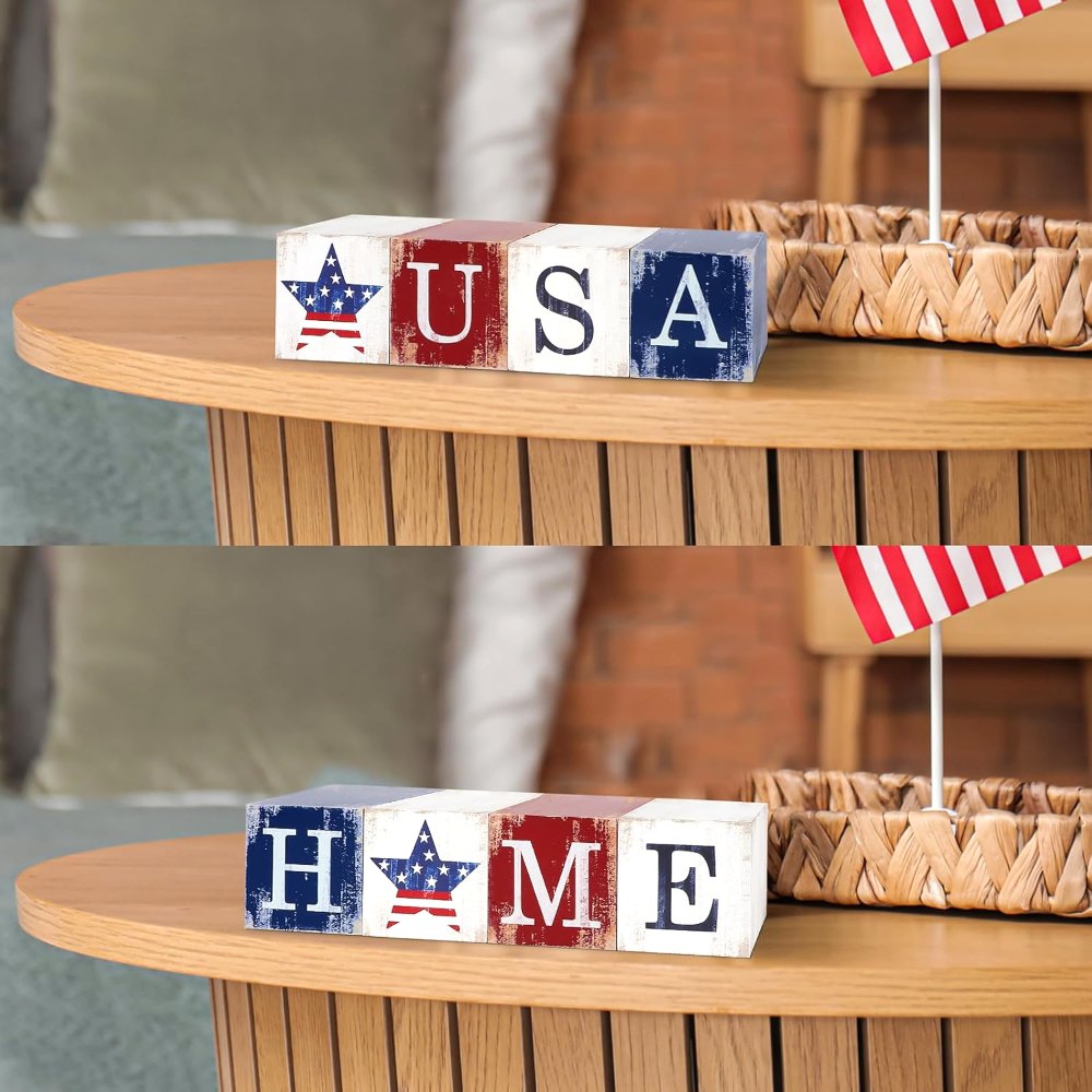 4th of July Decorations Wooden Stars, view 6