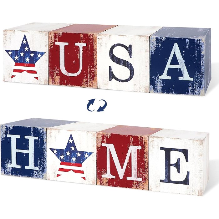 4th of July Decorations Wooden Stars