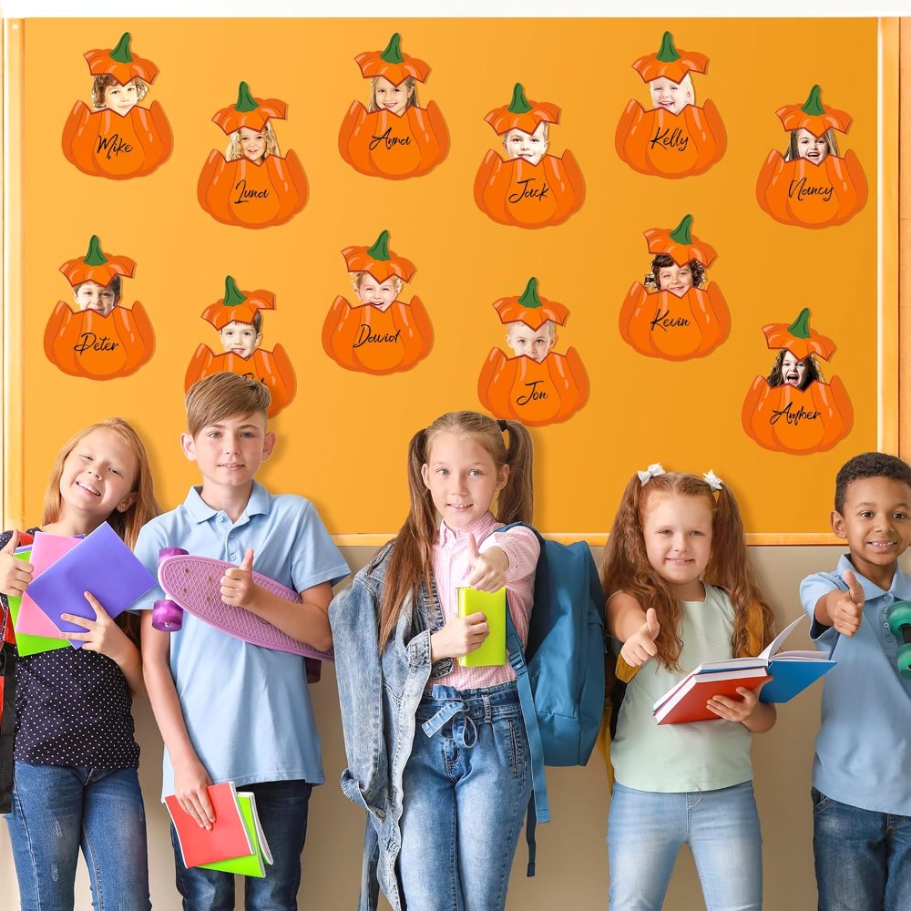 50 Sets Fall Pumpkin Cutouts Thanksgiving Bulletin Board, view 6