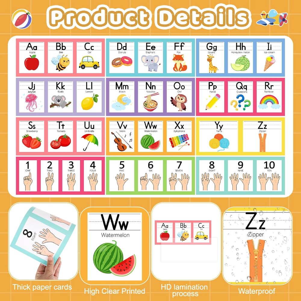 6"x14" Pastel Alphabet Number Line for Classroom Wall, view 3