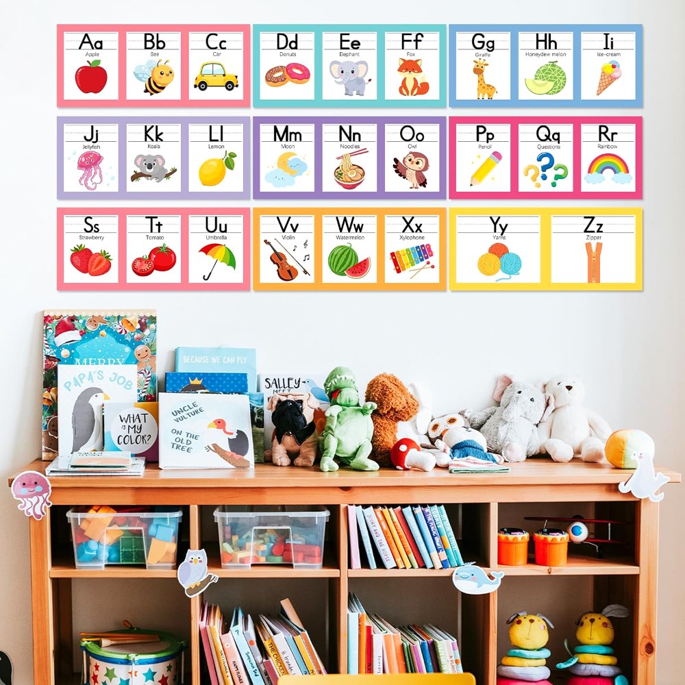 6"x14" Pastel Alphabet Number Line for Classroom Wall, view 5