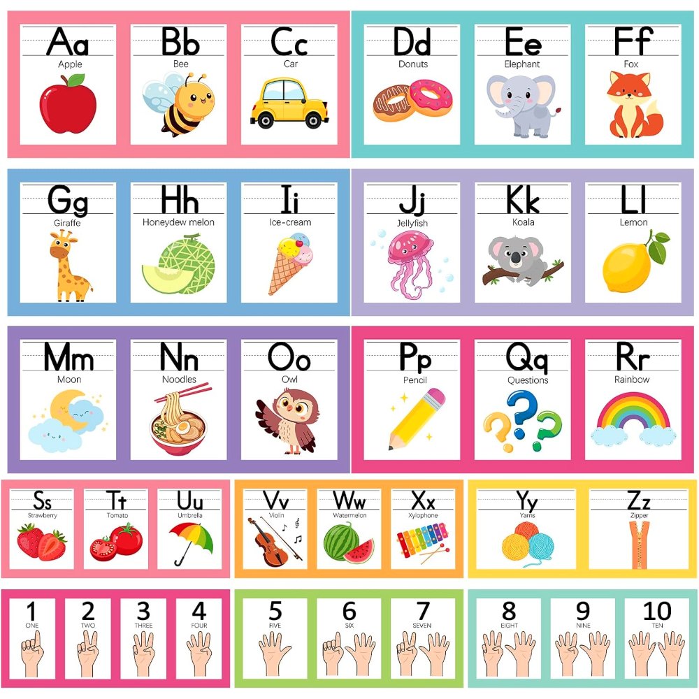 6"x14" Pastel Alphabet Number Line for Classroom Wall