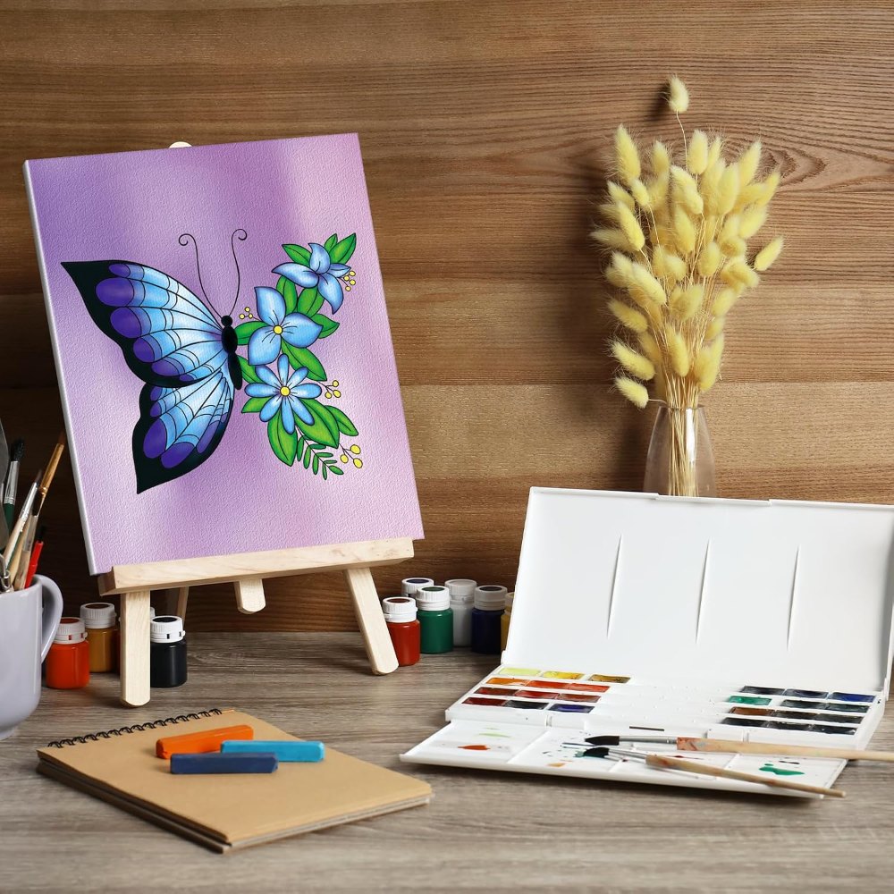 8x10 Inches Butterfly Flower Pre Drawn Canvas to Paint, view 6