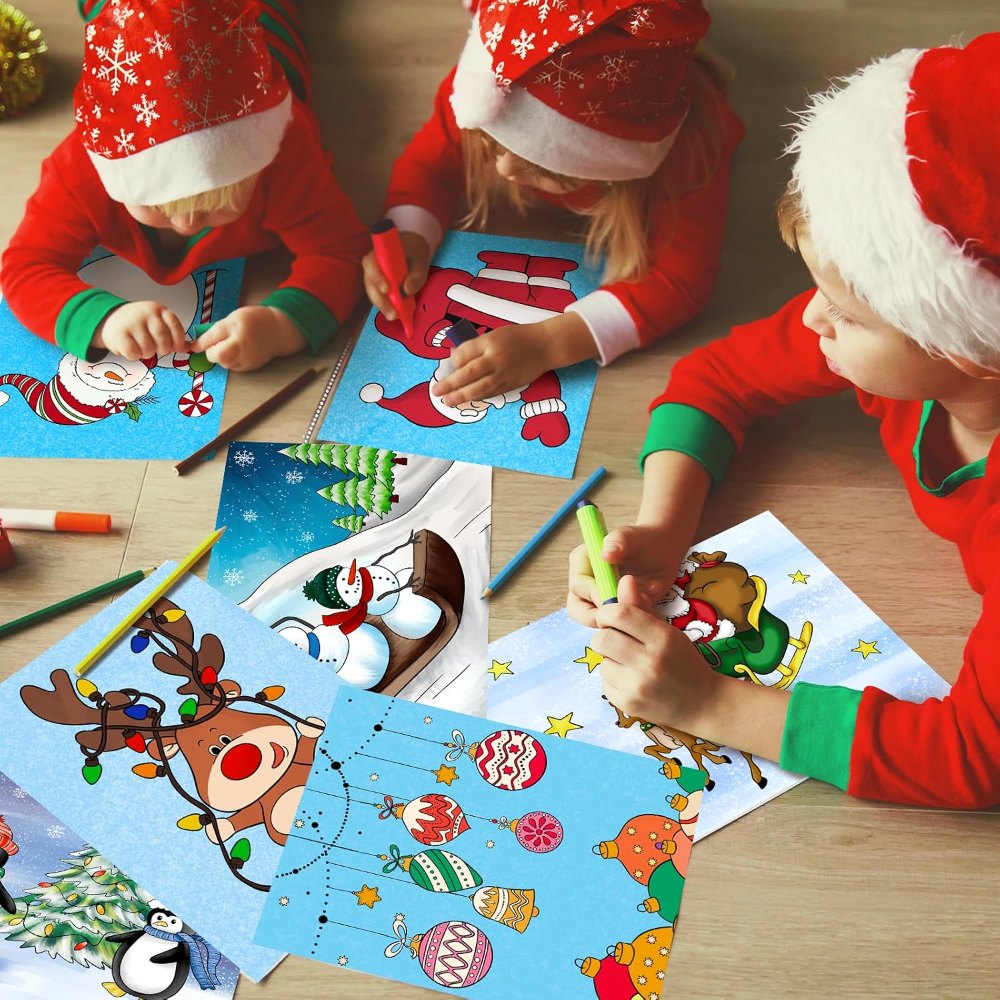 8x10 Inches Christmas Coloring Pages for Kids, view 3