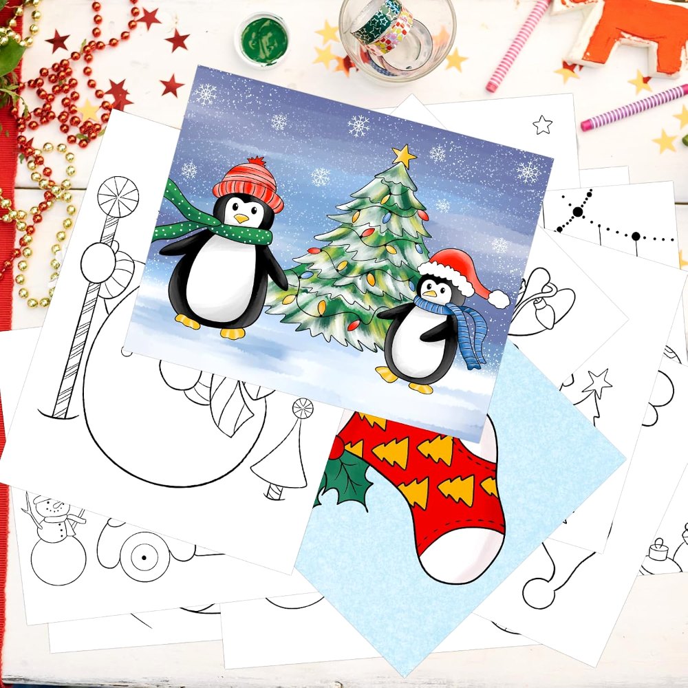 8x10 Inches Christmas Coloring Pages for Kids, view 5