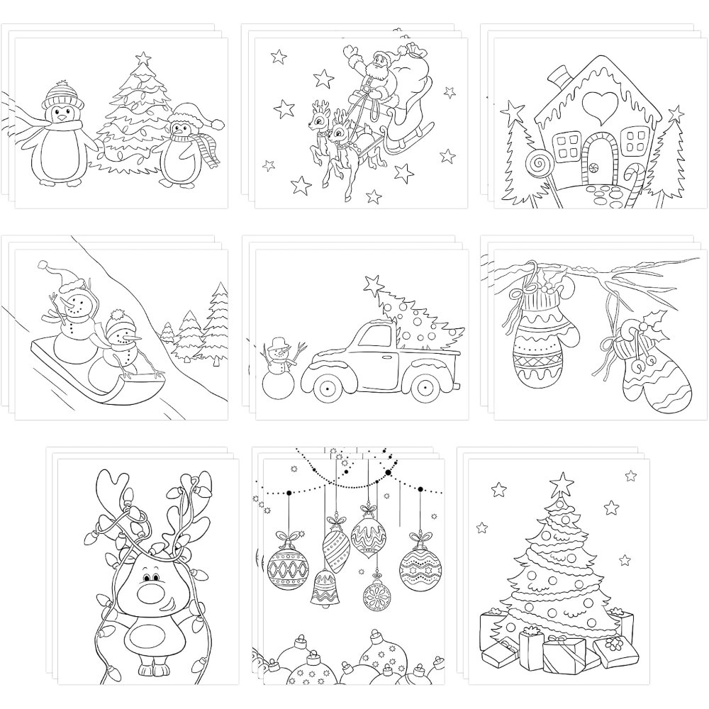 8x10 Inches Christmas Coloring Pages for Kids, view 7