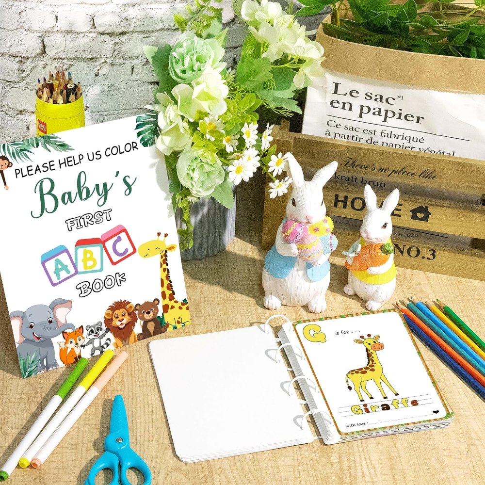 Baby's First ABC Book Baby Shower Game Coloring Card, view 5