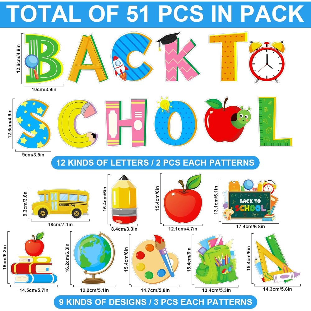 Back to School Cutouts First Day of School Bulletin Board, view 2