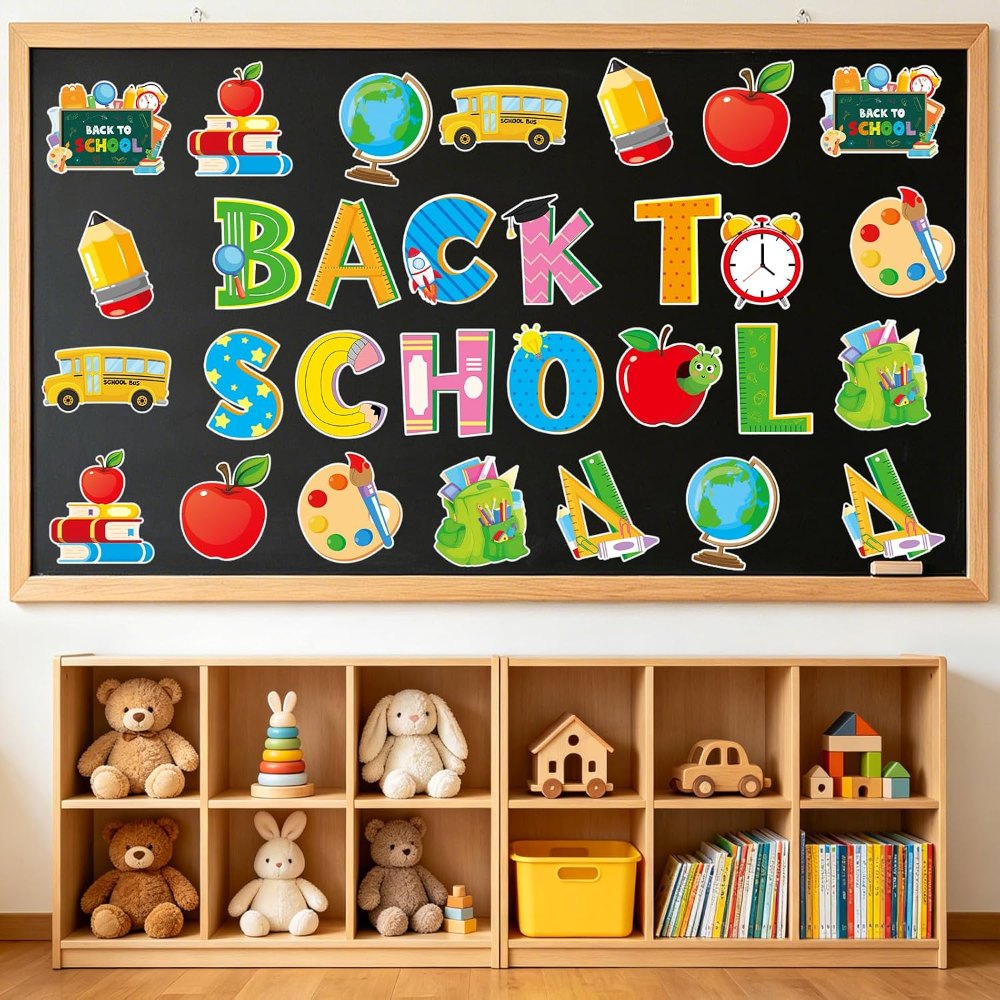 Back to School Cutouts First Day of School Bulletin Board, view 4