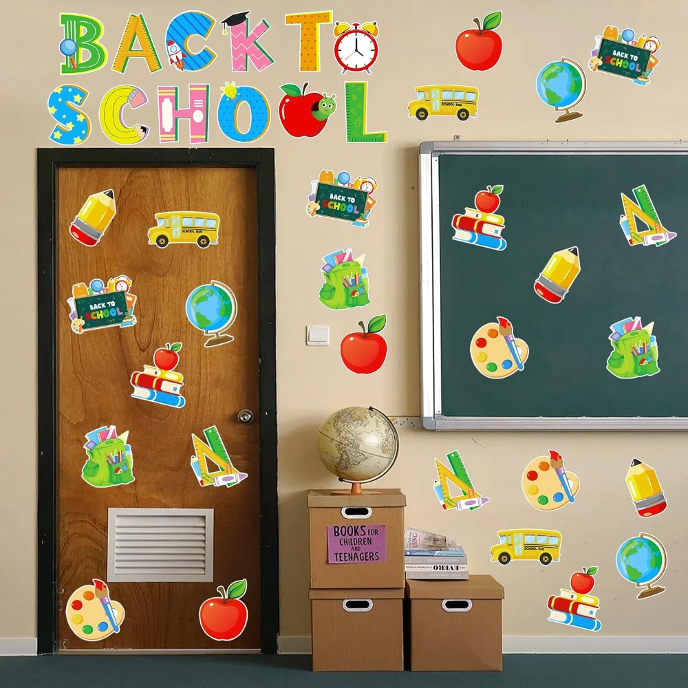 Back to School Cutouts First Day of School Bulletin Board, detail 7