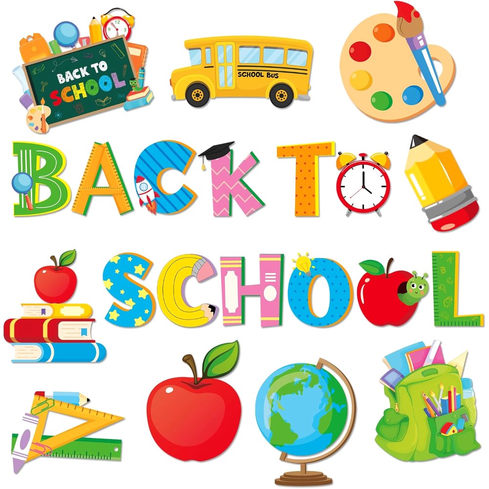 Back to School Cutouts First Day of School Bulletin Board