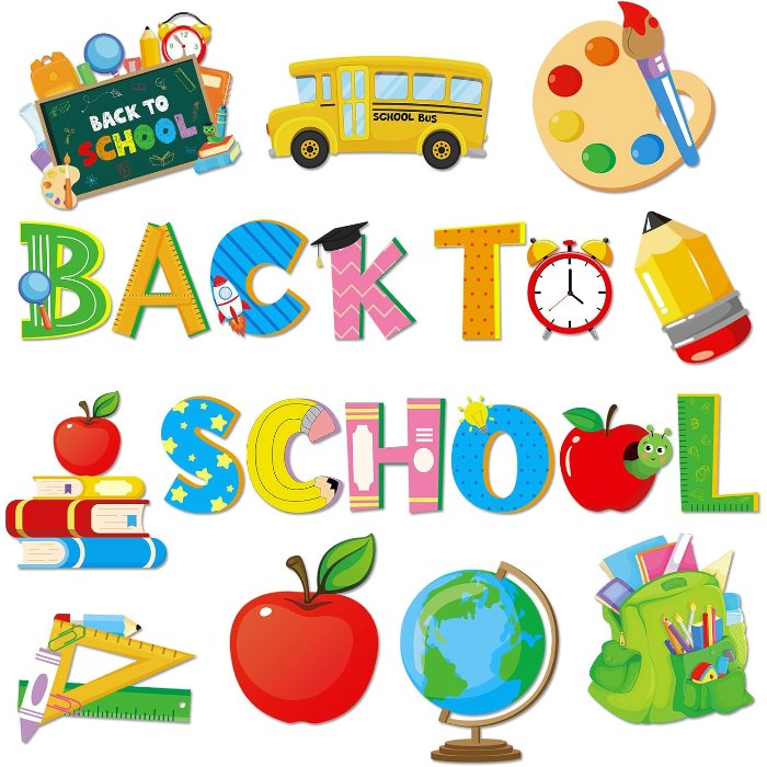 Back to School Cutouts First Day of School Bulletin Board