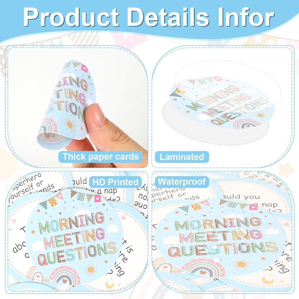 Boho Morning Meeting Chips Questions Cards, view 3