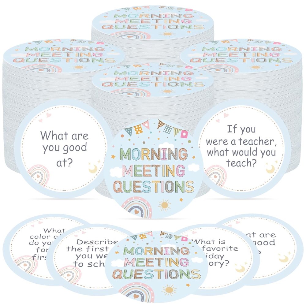 Boho Morning Meeting Chips Questions Cards