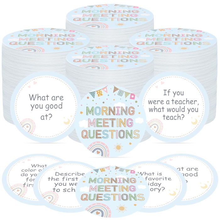 Boho Morning Meeting Chips Questions Cards