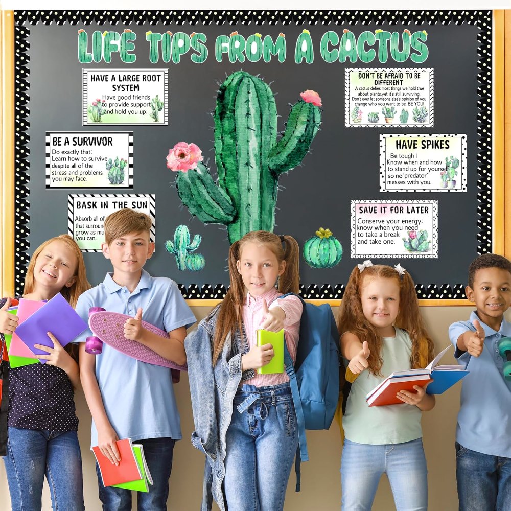 Cactus Bulletin Board Decorations Plant Motivational, detail 6