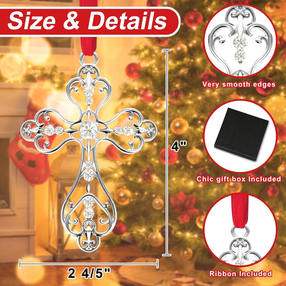 Christmas Christian Cross Ornaments for Christmas Tree, view 2