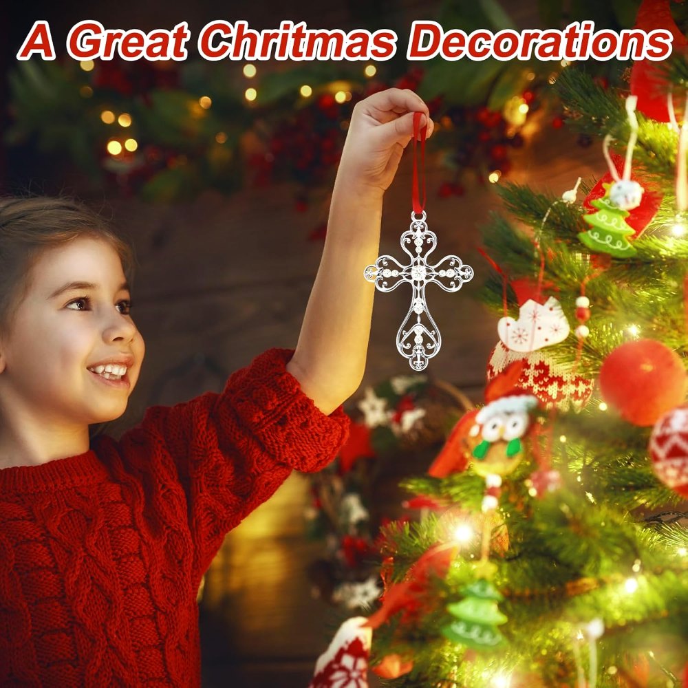 Christmas Christian Cross Ornaments for Christmas Tree, view 3